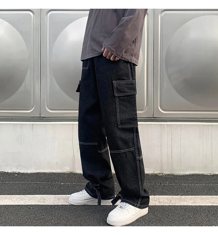 Cargojeans med vida ben – Avslappnade, baggy denimbyxor