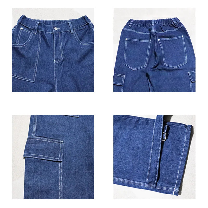 MĂ€n's Wide-Leg Denim Cargo Jeans