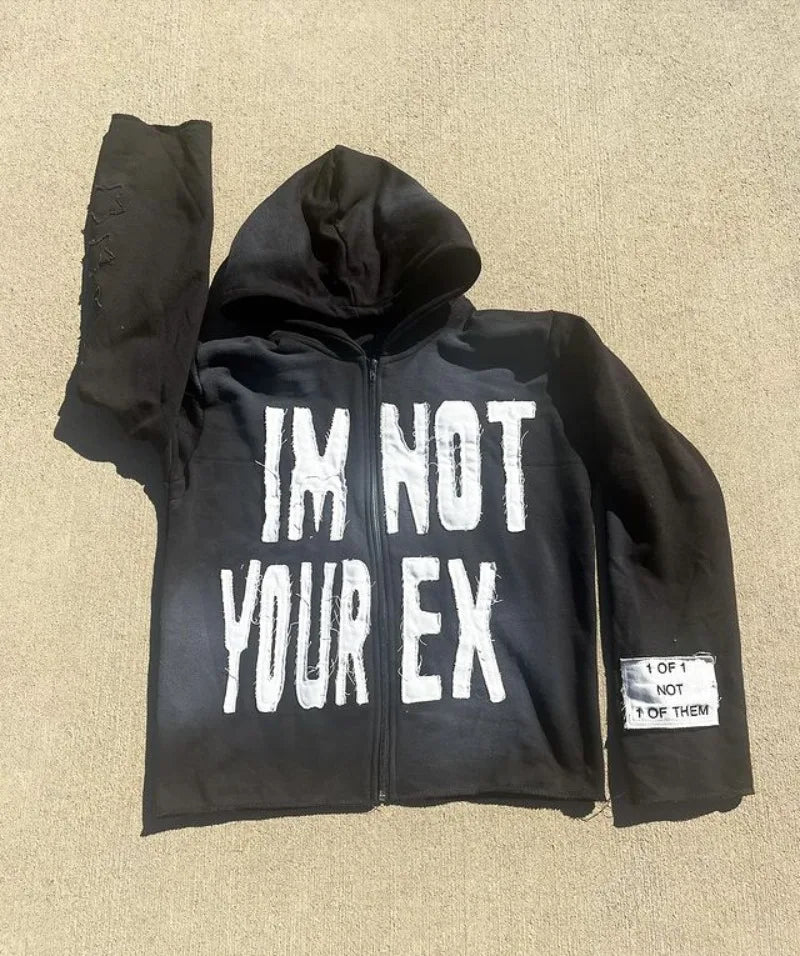 Retro Y2K Mönstrad Hoodie