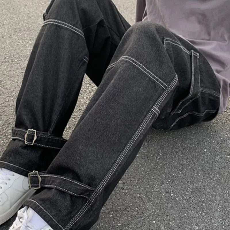 Cargojeans med vida ben – Avslappnade, baggy denimbyxor
