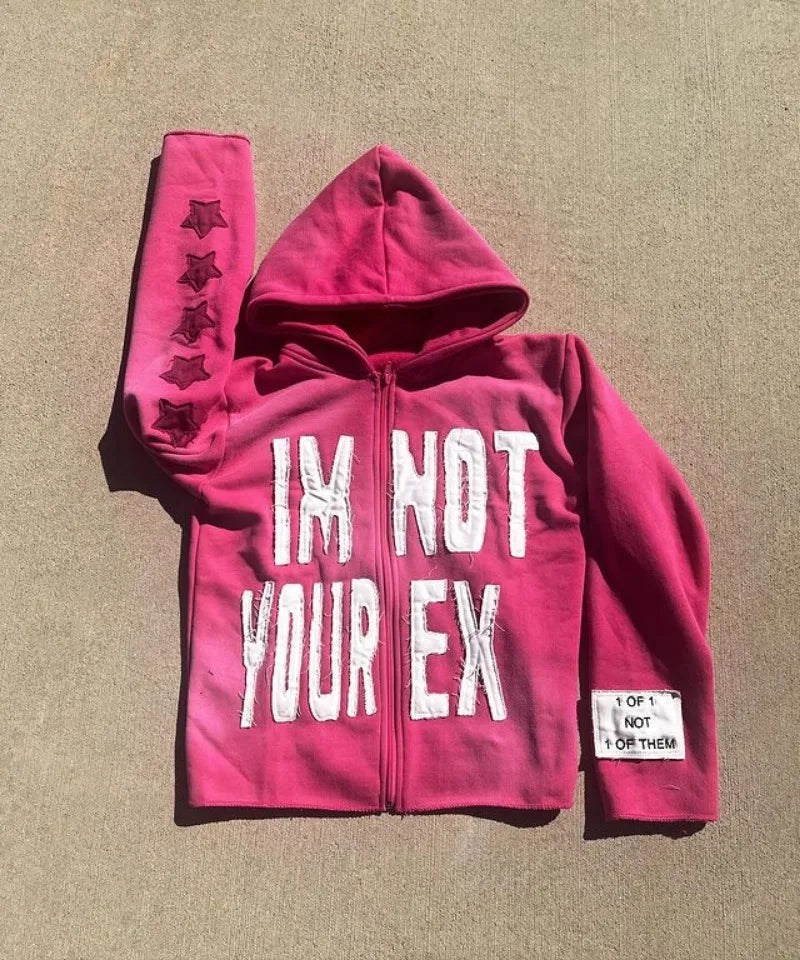 Retro Y2K Mönstrad Hoodie