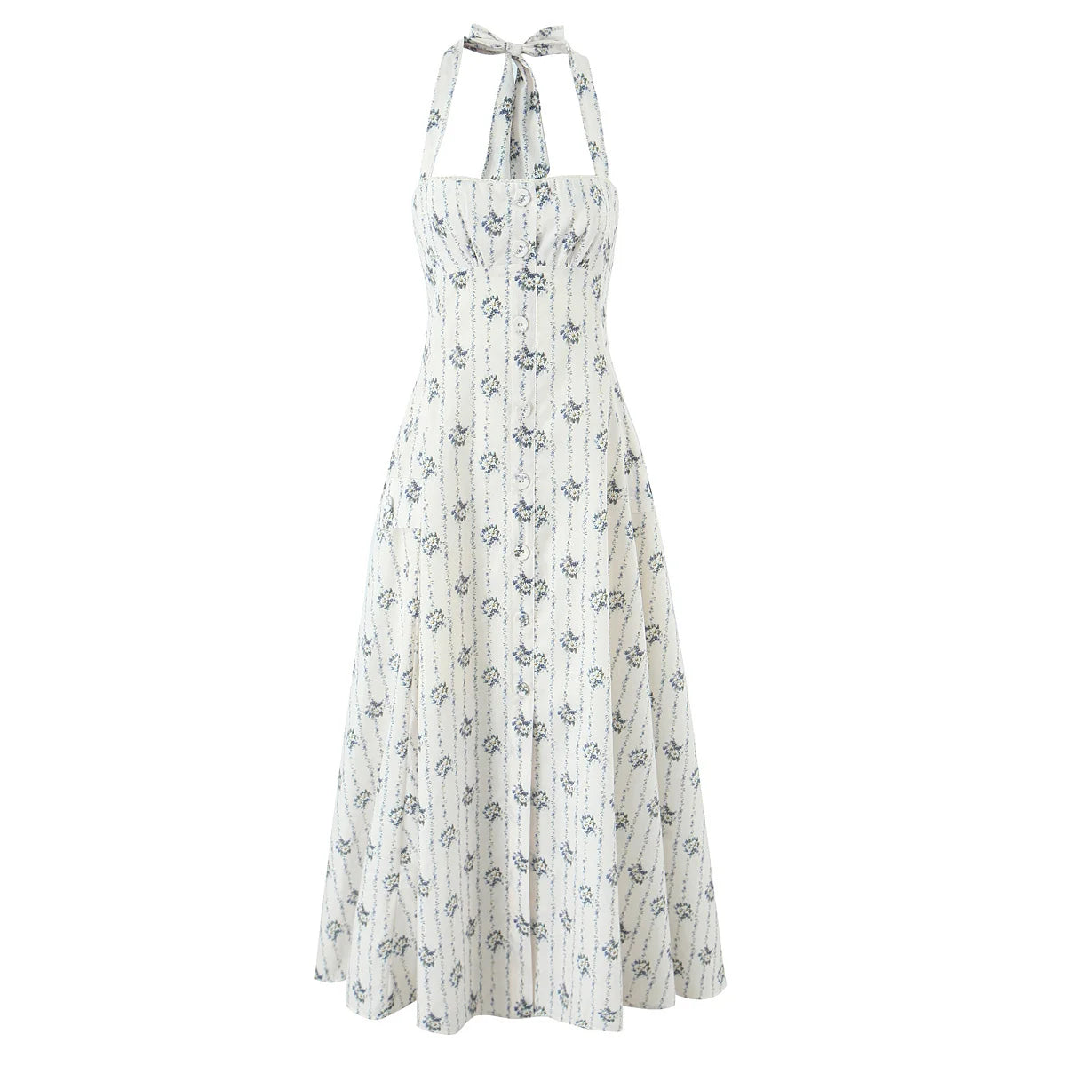 Vintage Floral Elegant Klänning För Sommaren