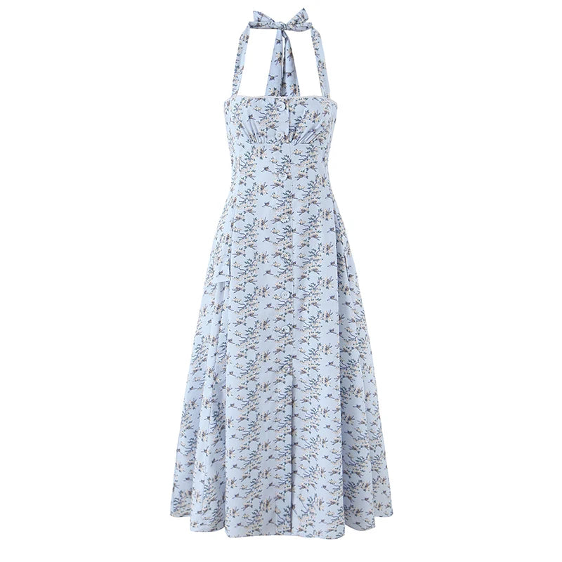 Vintage Floral Elegant Klänning För Sommaren