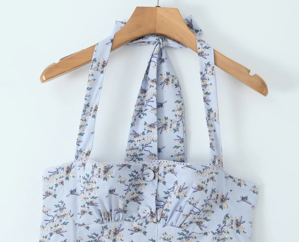Vintage Floral Elegant Klänning För Sommaren