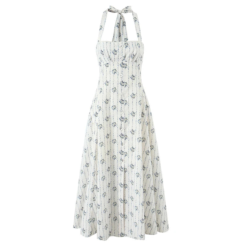 Vintage Floral Elegant Klänning För Sommaren