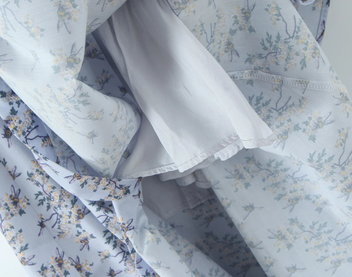 Vintage Floral Elegant Klänning För Sommaren