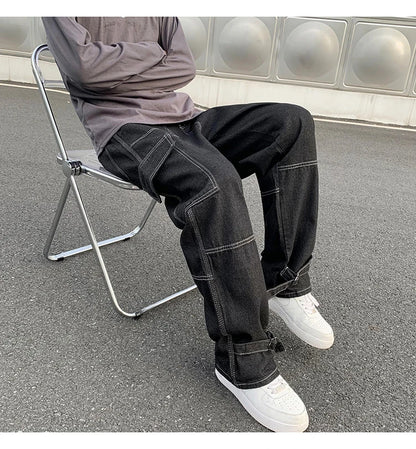 Cargojeans med vida ben – Avslappnade, baggy denimbyxor
