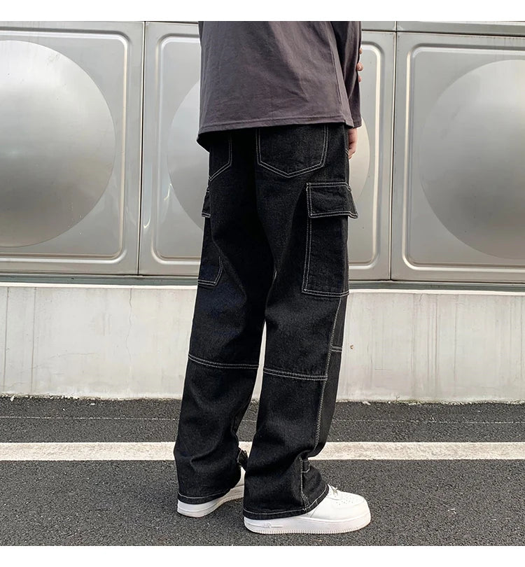 Cargojeans med vida ben – Avslappnade, baggy denimbyxor