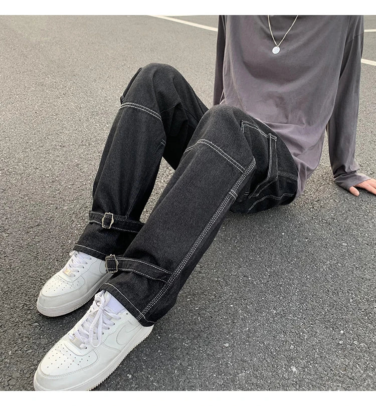 Cargojeans med vida ben – Avslappnade, baggy denimbyxor