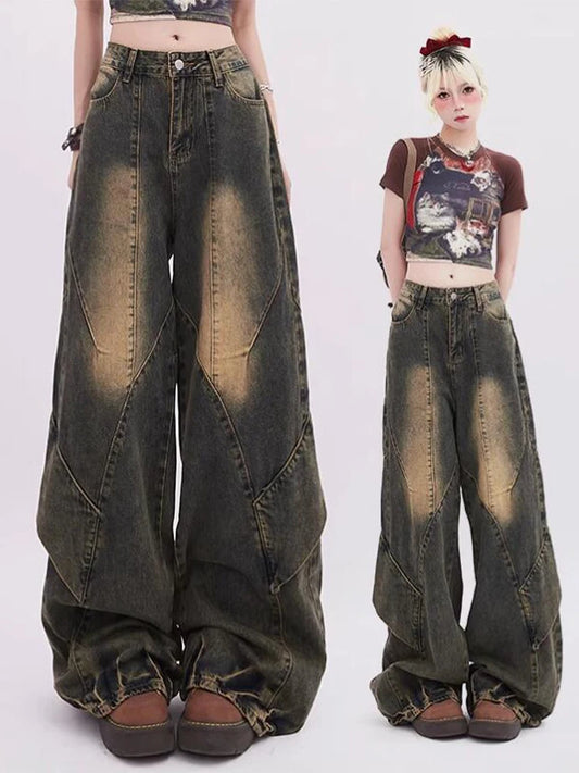 Vintage Y2K Blue Baggy Jeans - Trendy 2000s Harajuku Style Denim