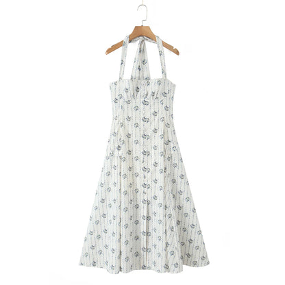 Vintage Floral Elegant Klänning För Sommaren