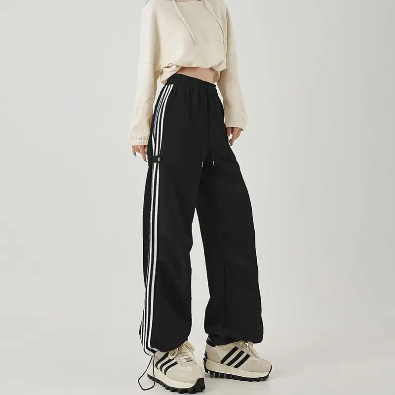 Variant image for High Waist Black Cargo Pants for Women - Loose Fit Wide Leg Trousers-8