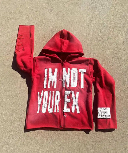 Retro Y2K Mönstrad Hoodie