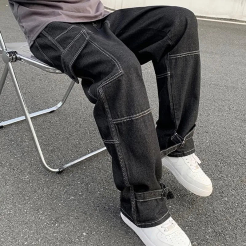 Cargojeans med vida ben – Avslappnade, baggy denimbyxor