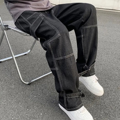 Cargojeans med vida ben – Avslappnade, baggy denimbyxor