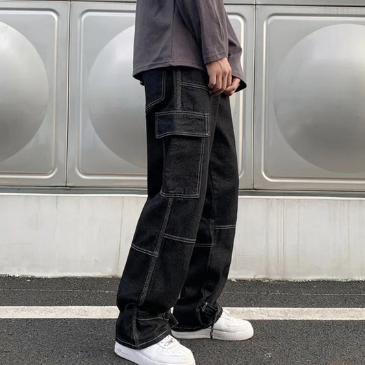Cargojeans med vida ben – Avslappnade, baggy denimbyxor